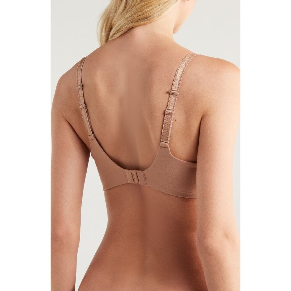 🆕CHANTELLE Norah Chic Plunge T-Shirt Underwire Bra 34D Beige Tan #16MNA - Picture 4 of 11